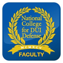 National College for DUI Defense faculty emblem with laurel wreath.